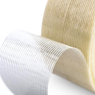 Ταινία συσκευασίας από γυάλινο νήμα με υψηλή αντοχή σε εφελκυσμό 400N/inch, πρόσφυση φλούδας 11N/inch και πάχος 150mic