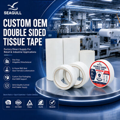Jumbo Roll Acrílico Adhesivo de Doble Cara de Tejido de Alta Adherencia para Troquelado Industrial